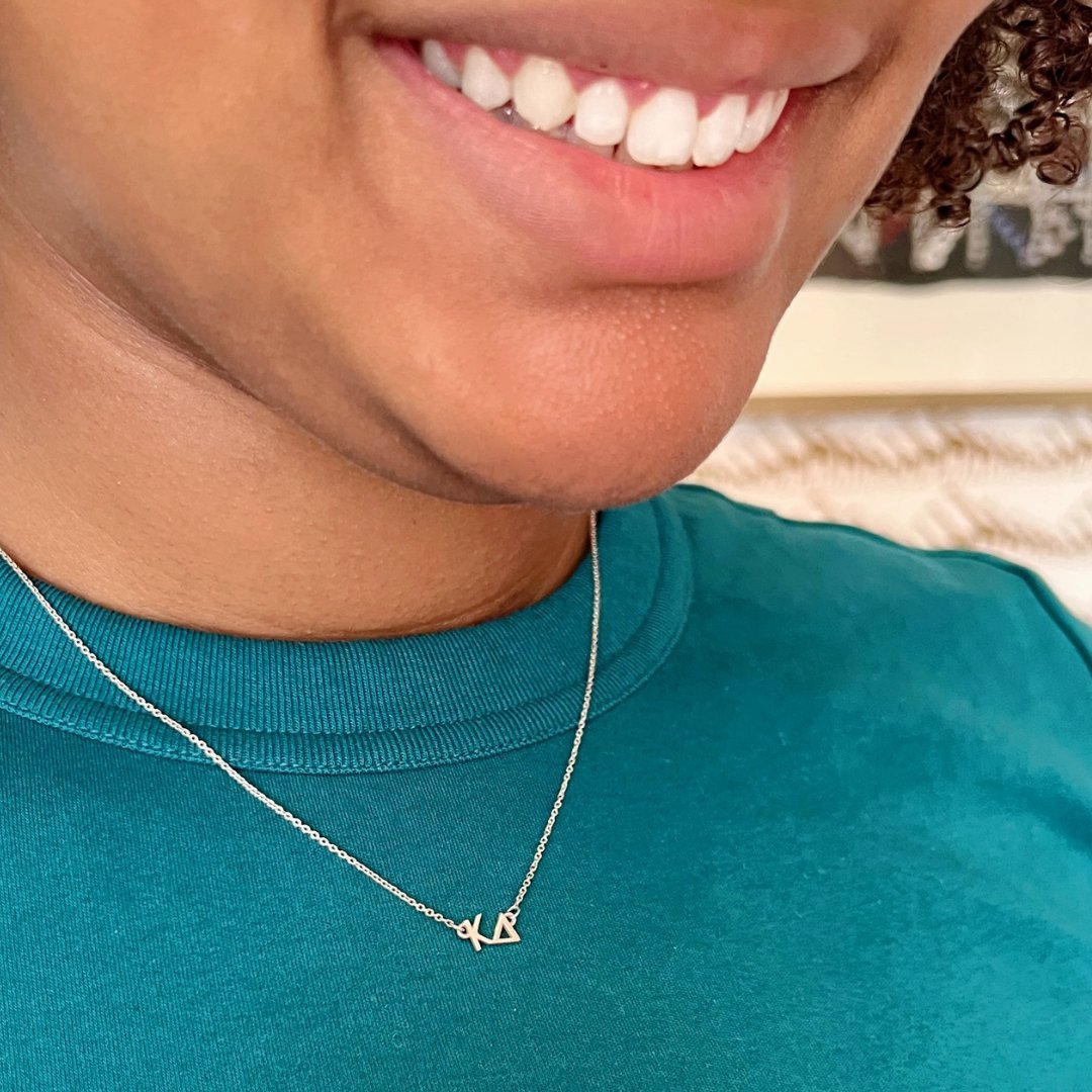 Sterling Silver Kappa Delta (KD) Necklace | mazi + zo sorority jewelry
