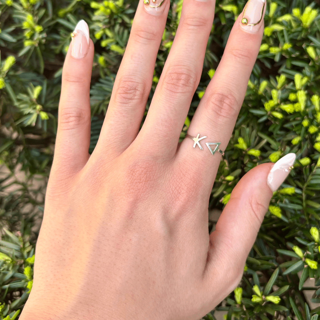 Sterling Silver Kappa Delta (KD) ring | mazi + zo sorority jewelry