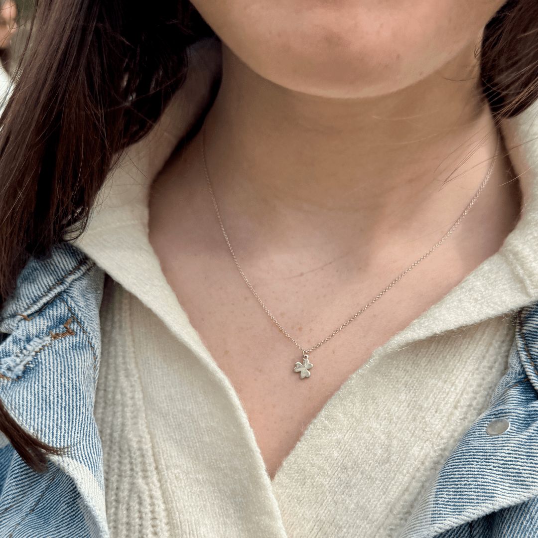 Sterling Silver Shamrock Necklace | mazi + zo jewelry