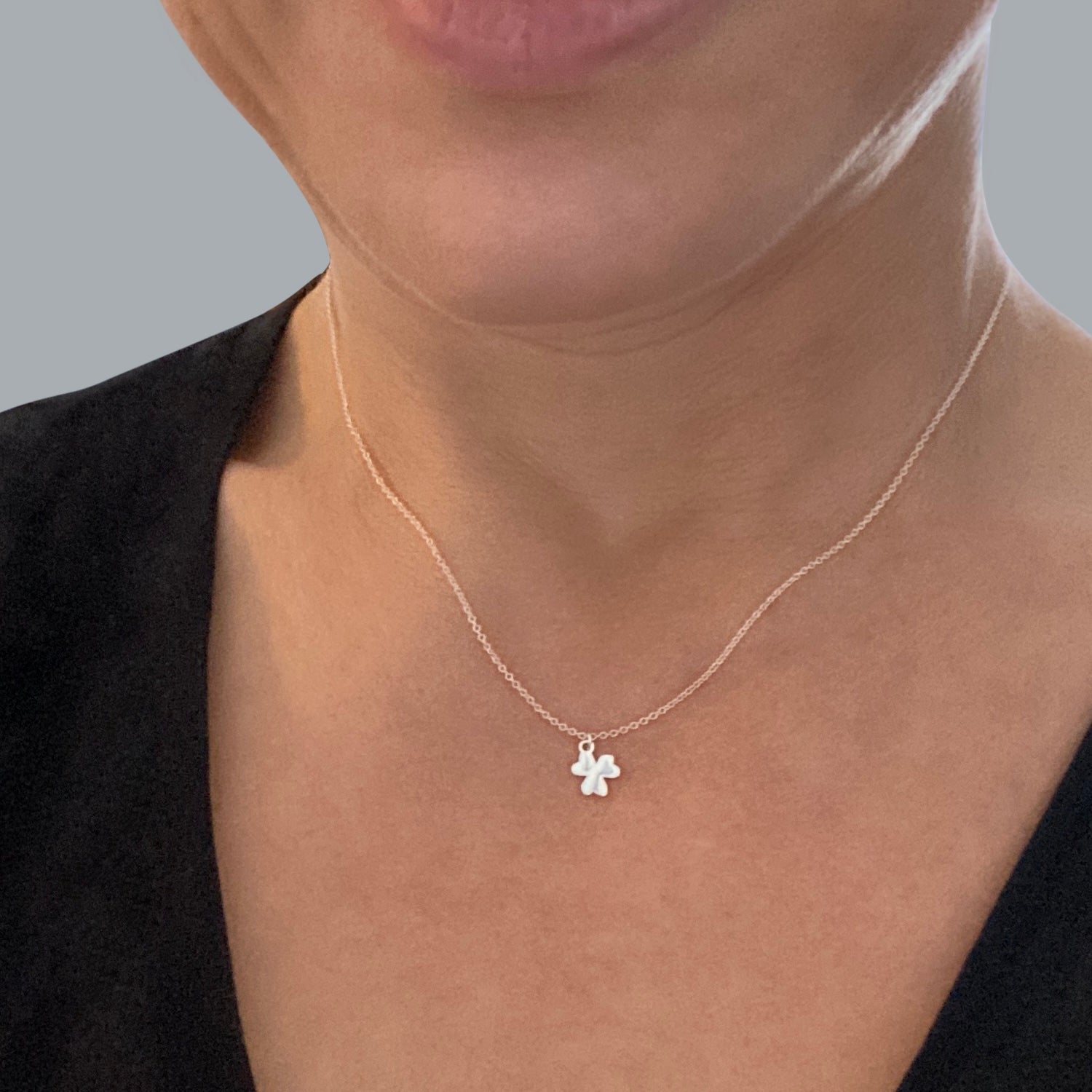 Sterling Silver Shamrock Necklace | mazi + zo jewelry