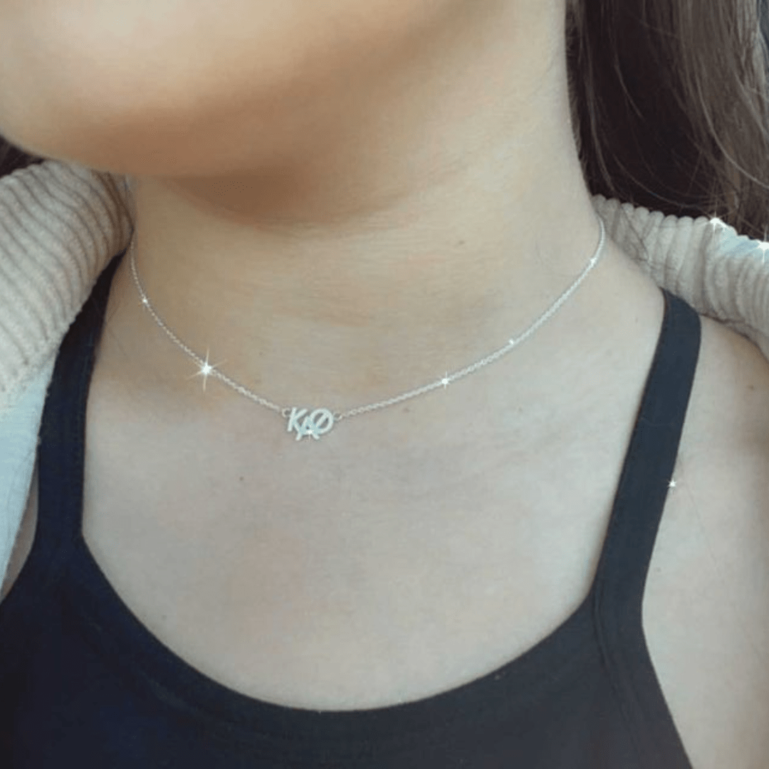 Silver Kappa Alpha Theta necklace | mazi + zo sorority jewelry