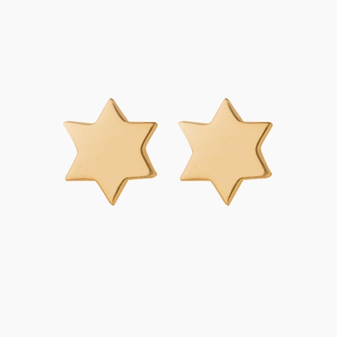 14k Gold Jewish Star Earrings | mazi + zo jewelry