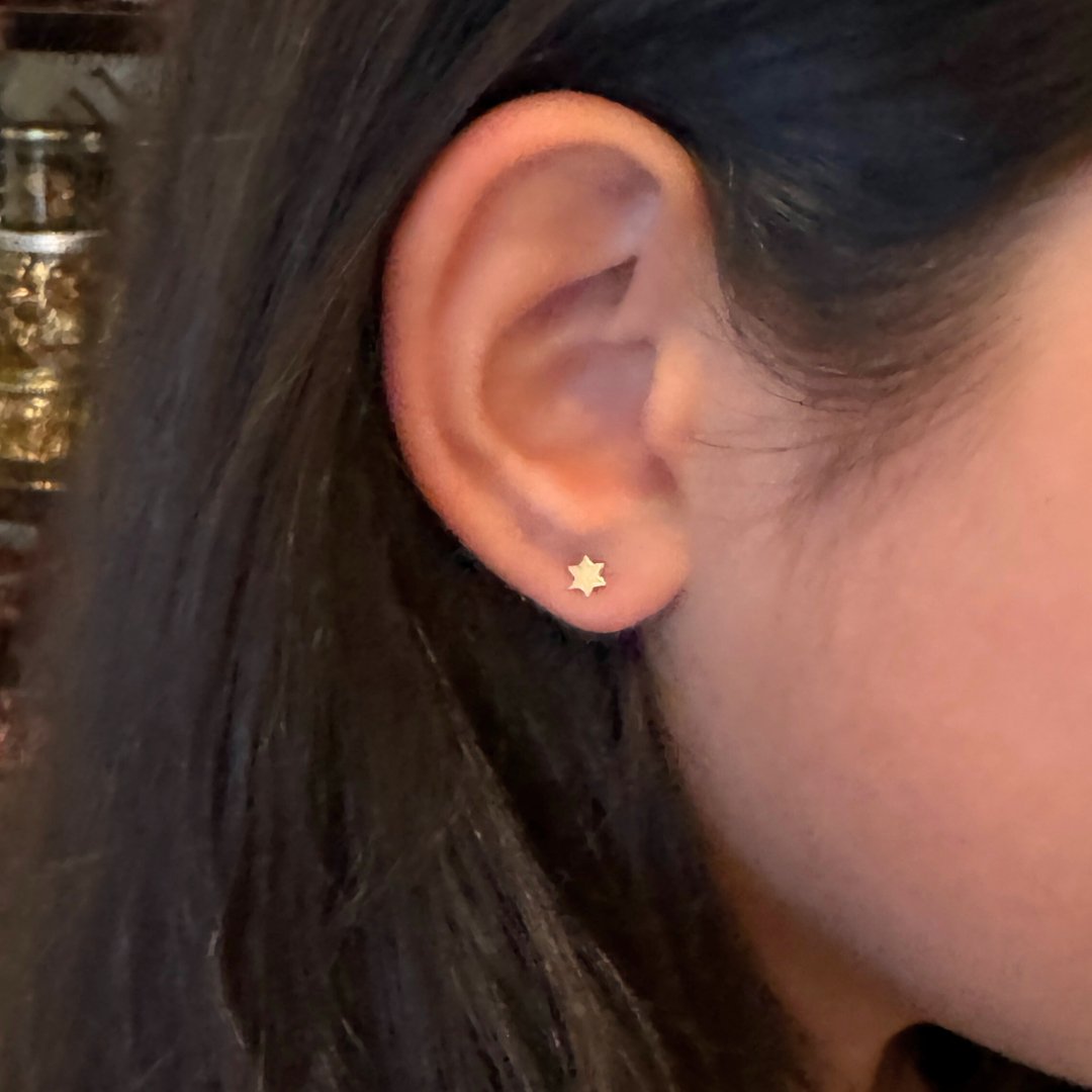 14k Gold Star of David Earrings | mazi + zo Jewish Star Earrings