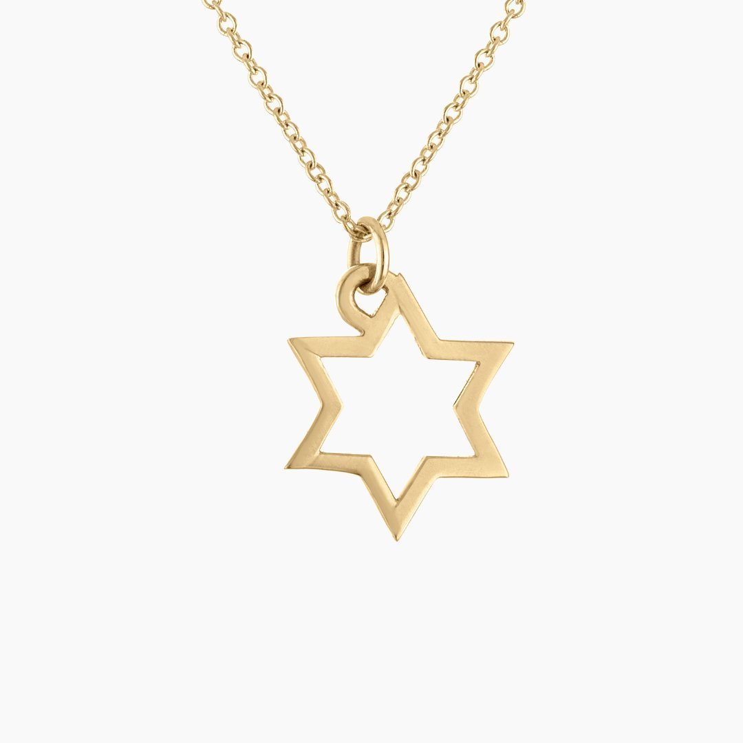 14k Gold Jewish Star Necklace | Star of David | mazi + zo jewelry