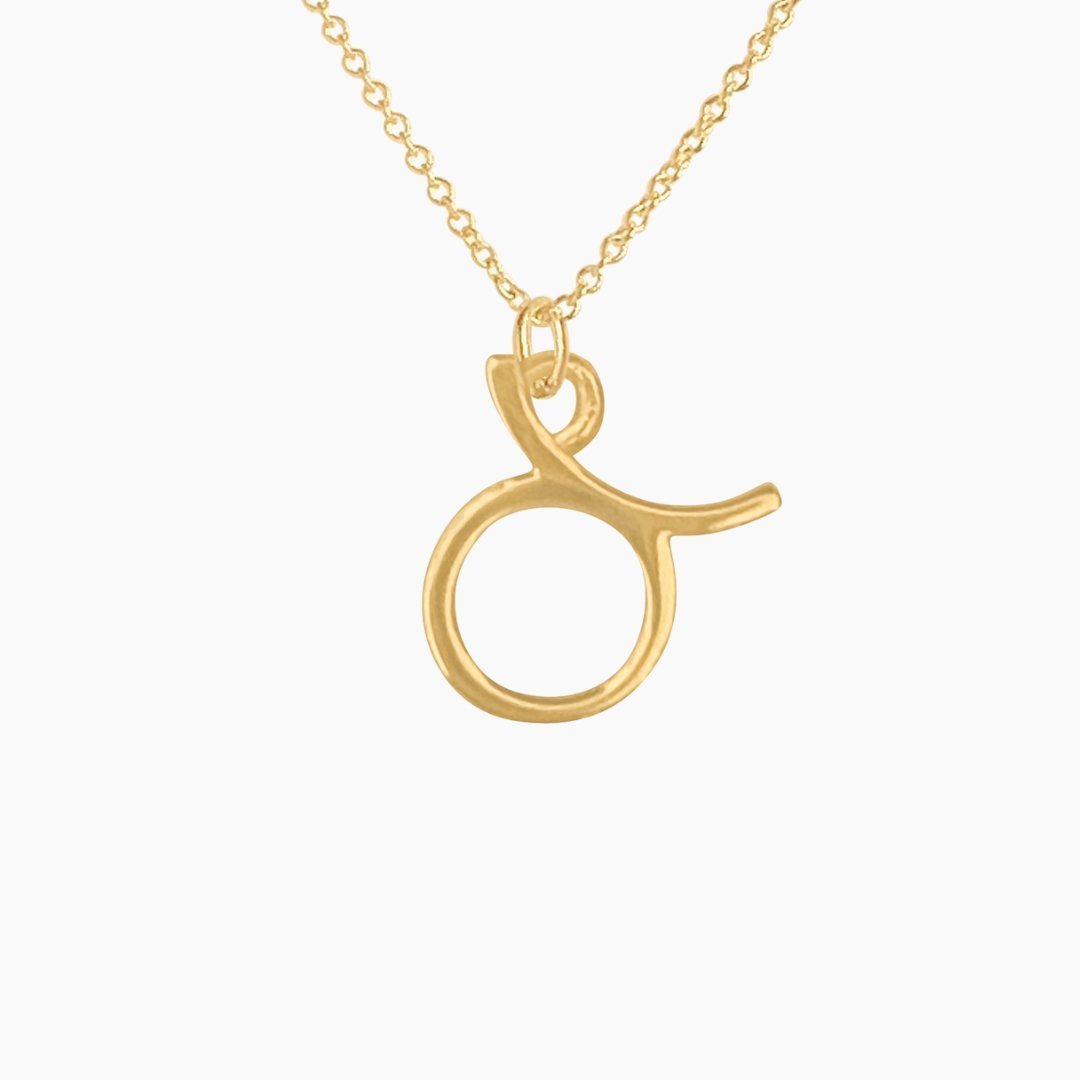 14k Gold Taurus Sign Necklace | Zodiac Necklace | Horoscope Jewelry | mazi + zo