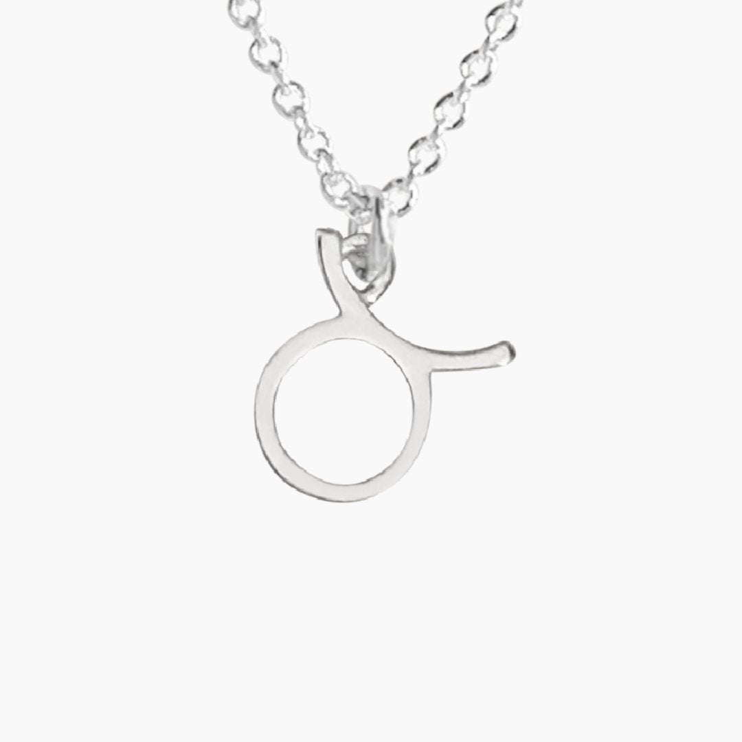 Sterling Silver Taurus Sign Necklace | Zodiac Necklace | Horoscope Jewelry | mazi + zo