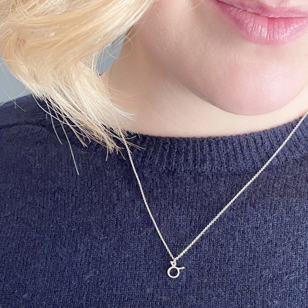 Sterling Silver Taurus Sign Necklace | Zodiac Necklace | Horoscope Jewelry | mazi + zo