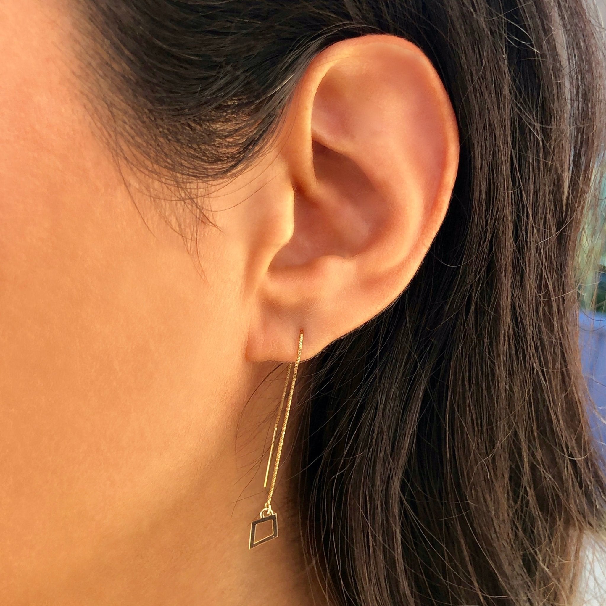 14k Gold Kappa Alpha Theta Kite Threader Earrings | mazi + zo sorority jewelry