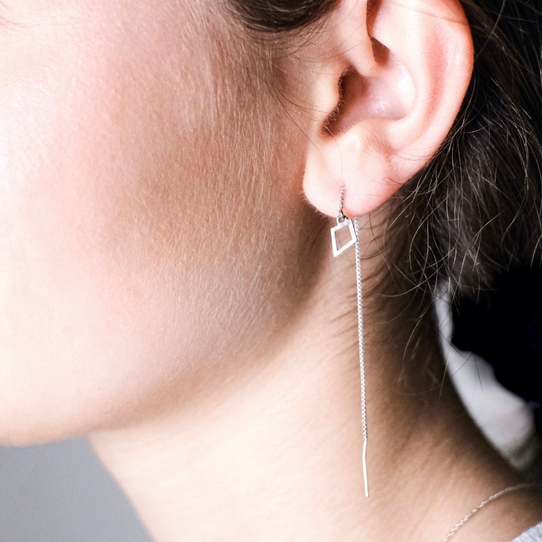 Sterling Silver Kite Threader Earrings | mazi + zo