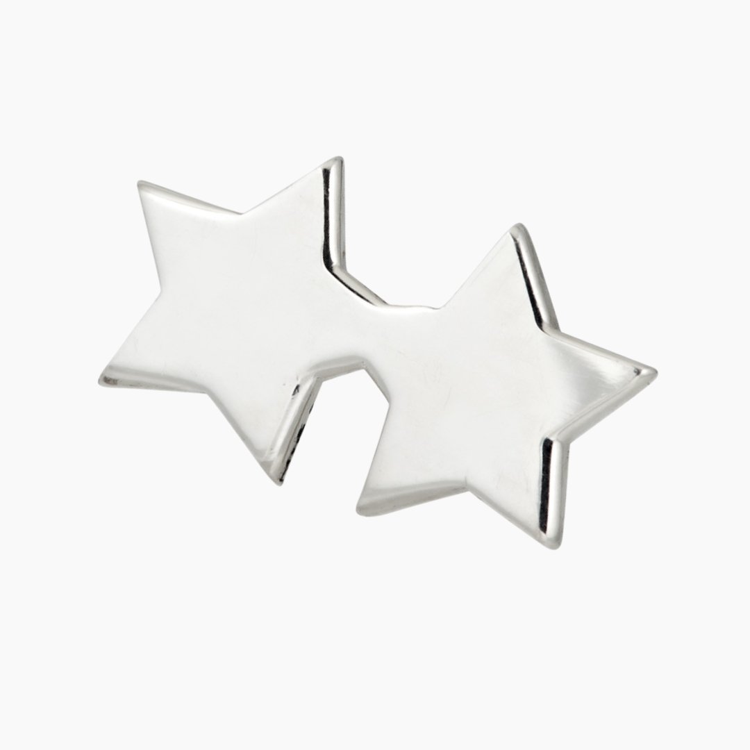 Sterling Silver Double Star Earrings | mazi + zo jewelry