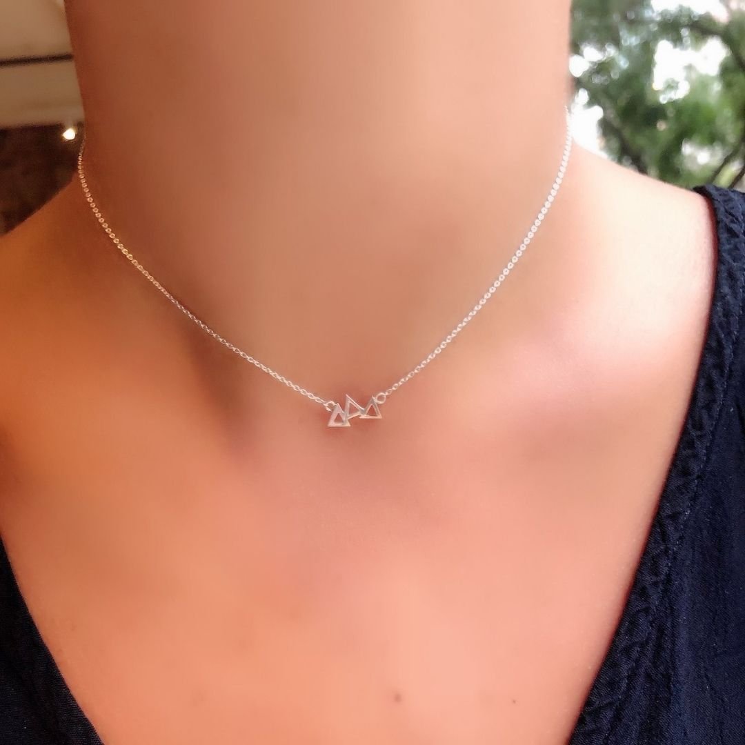 Silver TriDelta Necklace | mazi + zo sorority jewelry