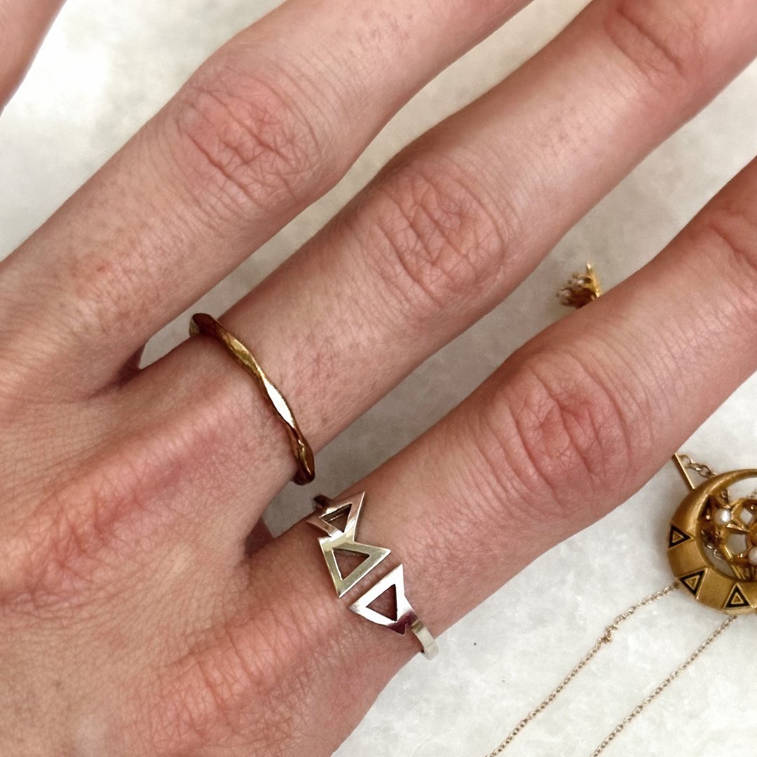Sterling Silver Delta Delta Delta (Tri Delta) ring | mazi + zo sorority jewelry