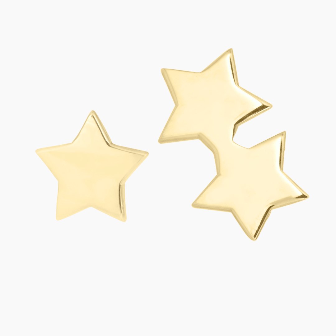 14k Gold Triple Stars Earring Set | mazi + zo jewelry