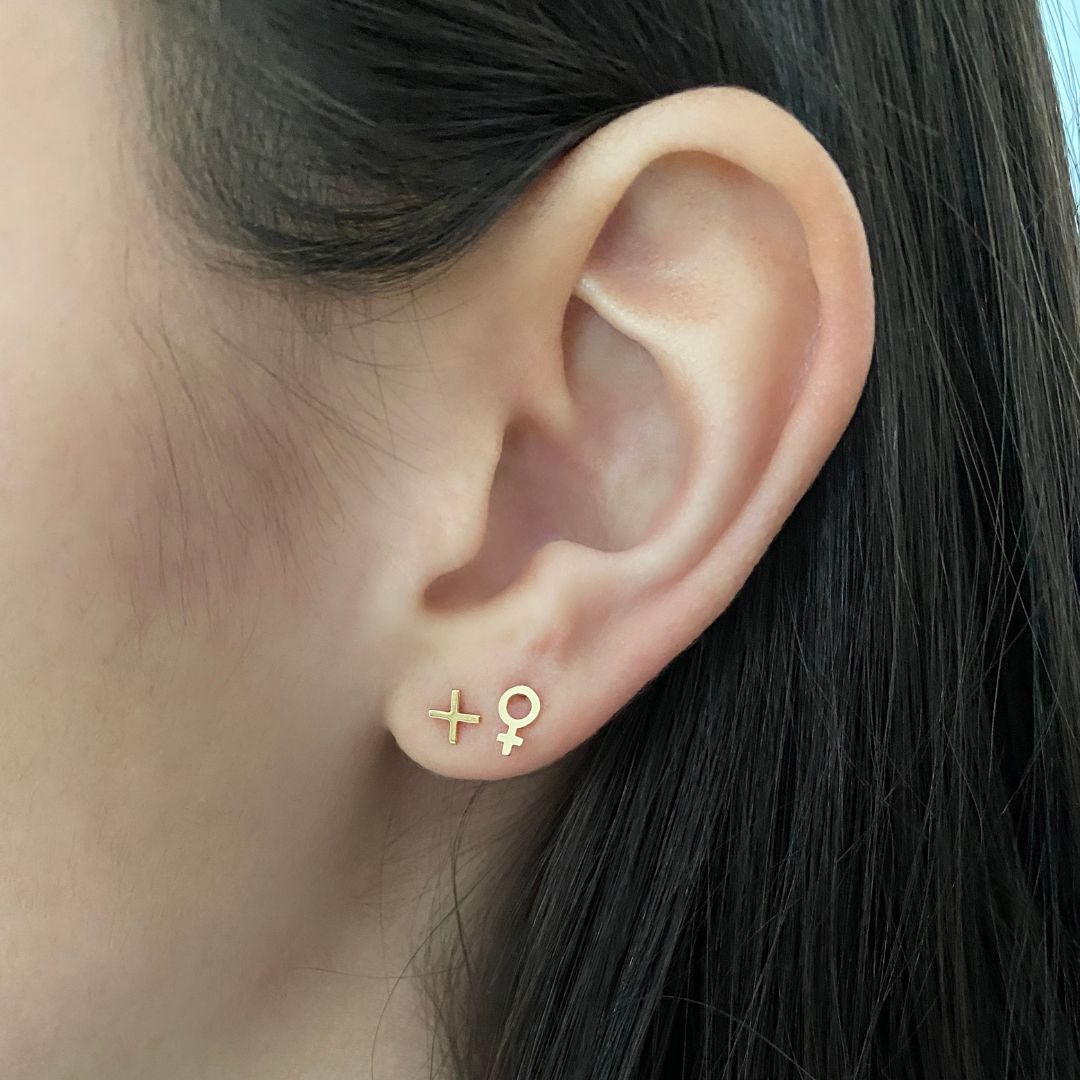 14k Gold Venus Symbol Earrings | mazi + zo jewelry
