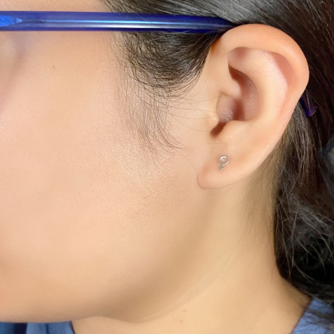 Sterling Silver Venus Symbol Earrings | mazi + zo jewelry