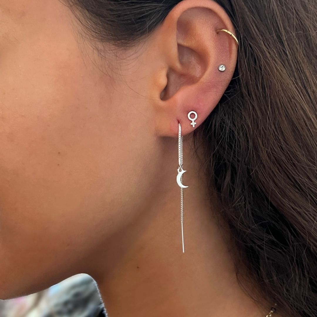 Sterling Silver Venus Symbol Earrings | mazi + zo jewelry