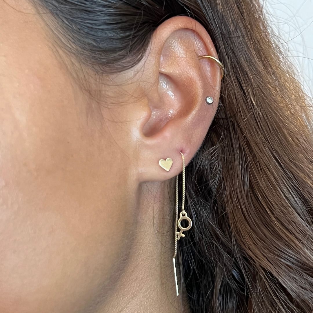 14k Gold Venus Threader Earrings | mazi + zo feminist jewelry