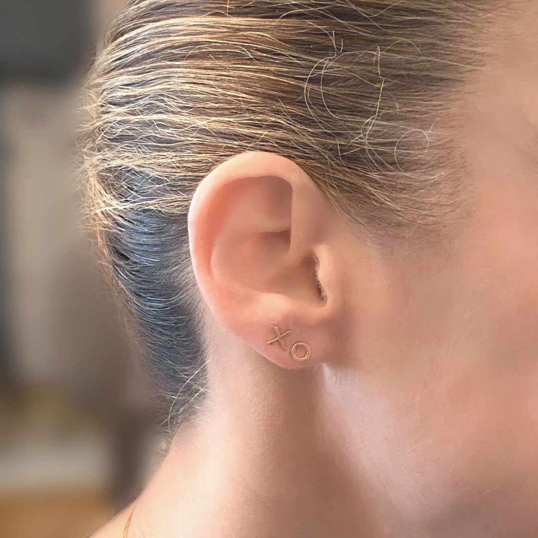 14k Gold XO Earrings | mazi + zo jewelry