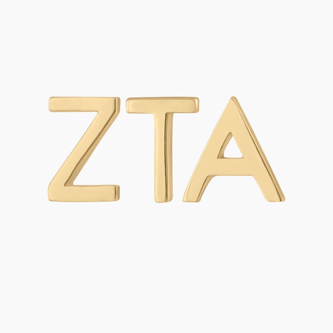 14k gold Zeta Tau Alpha Earrings | mazi + zo sorority jewelry