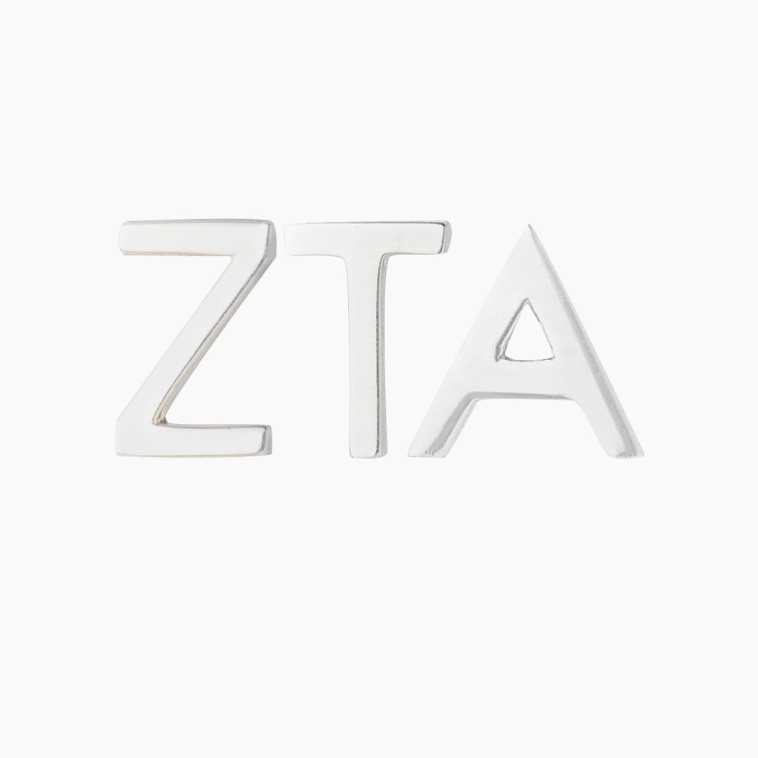 Silver Zeta Tau Alpha Earrings | mazi + zo sorority jewelry