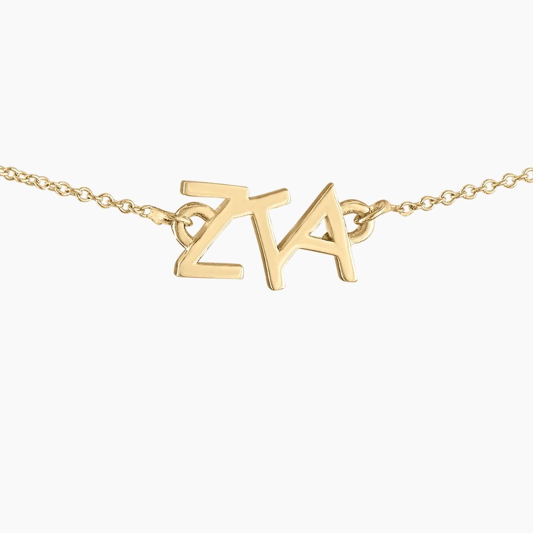 14k Gold Zeta Tau Alpha necklace | mazi + zo sorority jewelry