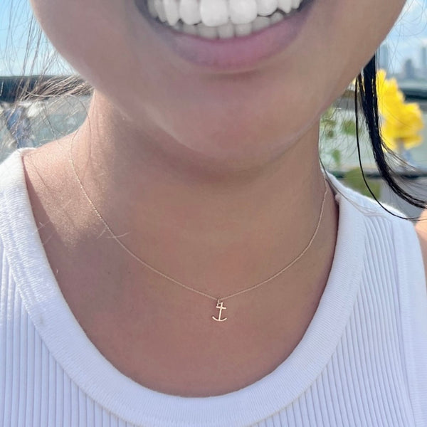 14k Gold Delta Gamma Anchor necklace | mazi + zo sorority jewelry