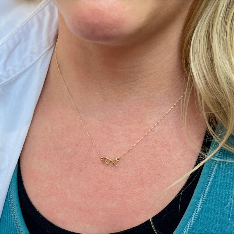 14k Gold RTR (Roll Tide Roll, University of Alabama, Crimson Tide) Necklace | mazi + zo