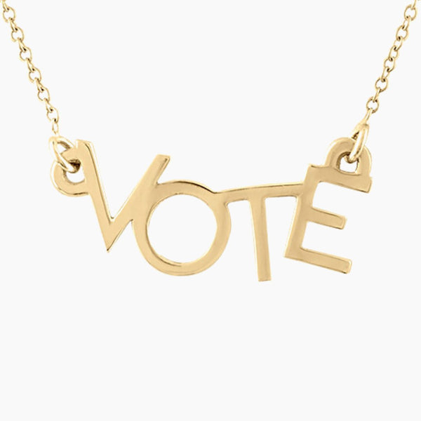 14k Gold VOTE Necklace | mazi + zo
